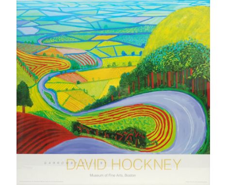After David Hockney (British 1937-): 'Garrowby Hill', Museum of Fine Arts Boston exhibition poster 60cm x 63cm