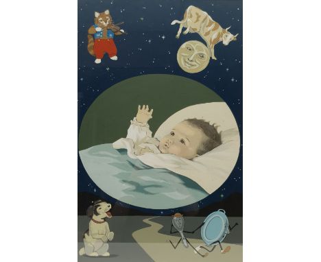 Hey Diddle Diddle, 20th century gouache unsigned; After Ernest Howard Shepard (1879-1976): 'Lines and Squares', colour print;