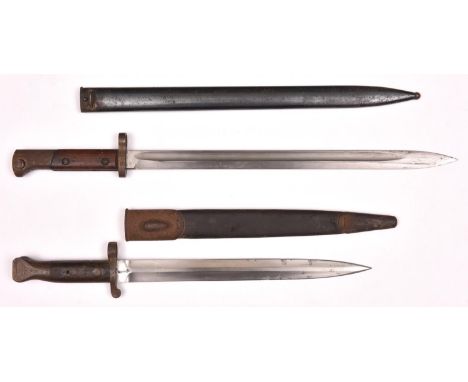 A Czech M1923 bayonet, in its scabbard, unmarked, clean condition (light surface rust to hilt); and a British 1888 2nd type b