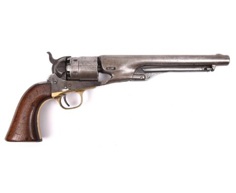 A 6 shot .44" Colt Model 1860 Army percussion revolver, number 125172 on all parts, with New York address, the frame and butt
