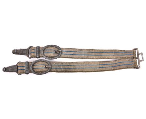 A pair of WWII dagger hanging straps, possibly Hungarian, DRGM stamped and very similar to German. GC £250-300 