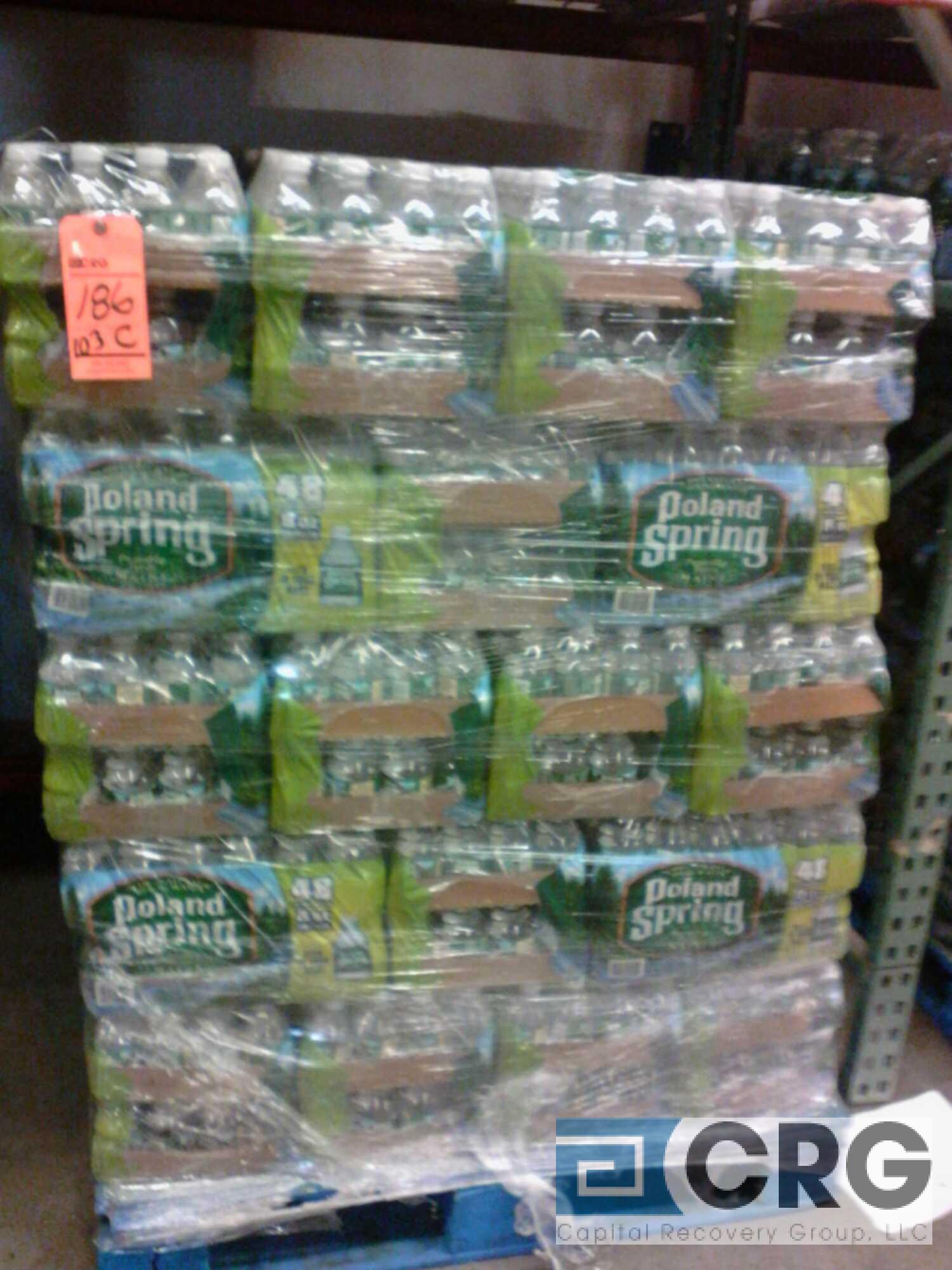 Lot of (103) cases Poland Spring water, 48/8 oz bottles per case, on 2