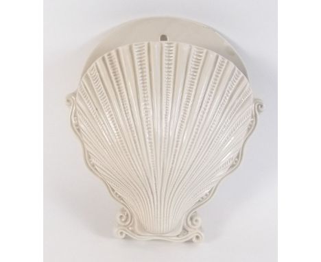 A Clarice Cliff shell form wall pocket - 19cm tall