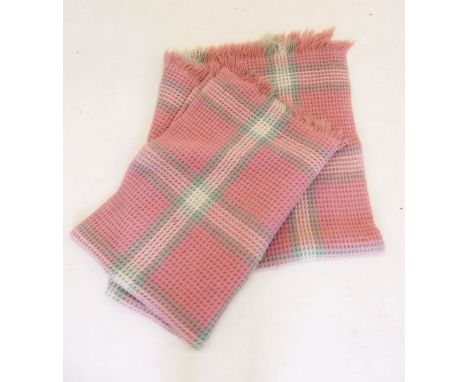 A vintage waffle weave Welsh blanket