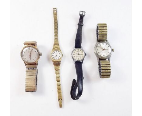 A gentlemans Roamer wrist watch, a ladies Tissot watch and two other mechanical watches