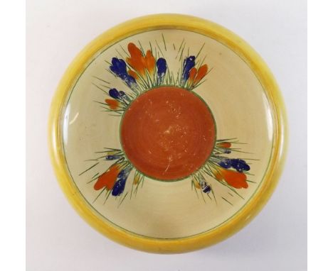 A Clarice Cliff crocus pattern fruit bowl - 28cm dia