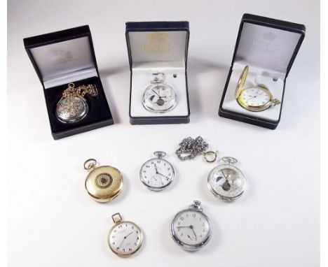 A group of eight modern and vintage pocket watches