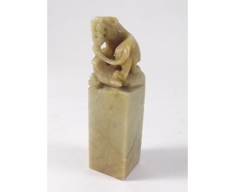 A 'jade' seal carved lion