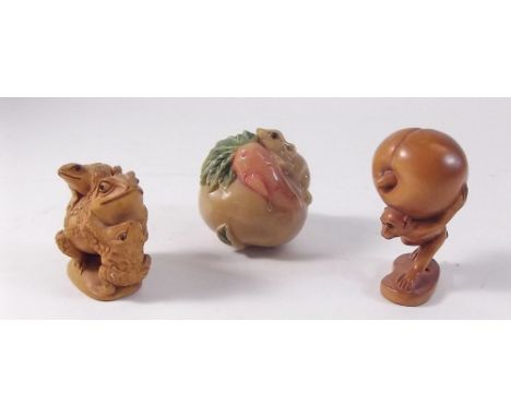 Three oriental reproduction netsuke