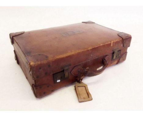 A vintage leather suitcase