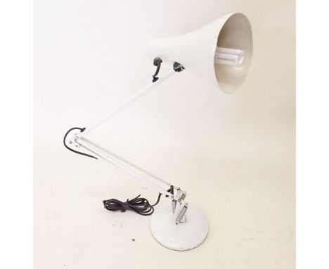 A vintage white anglepoise lamp