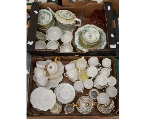 A Royal Crown Derby tea service, A610 Derby Dale pattern, comprising 9 cups, saucers, plates, cake plates, teapot etc, togeth