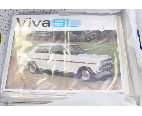 Vintage car dealership brochures, mostly Vauxhall 1960s/70s approx. 50