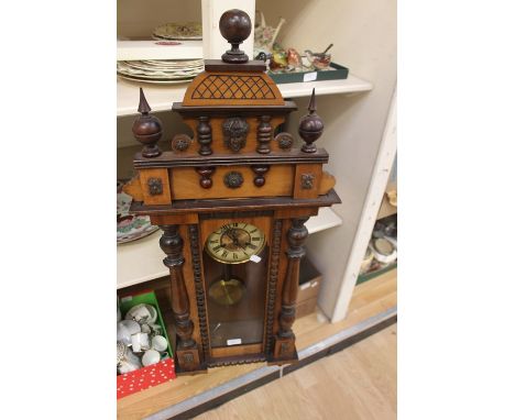 A 19th Century Vienna style wall clock, together with a Smiths Westminster Chiming mantel clock, 1940/50's