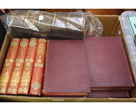 A collection of vintage books including Cassells; History of England (9 volumes); a family Bible; Queen Victoria, Her Life &a