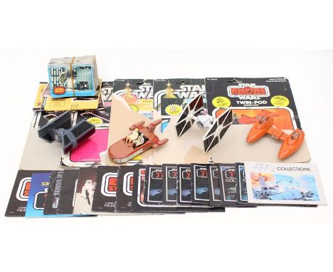 Star Wars diecast Twin Pod Cloud Car with Card, Tie-Fighter with Palitoy Card, Land Speeder with Palitoy Card, Darth Vader TI