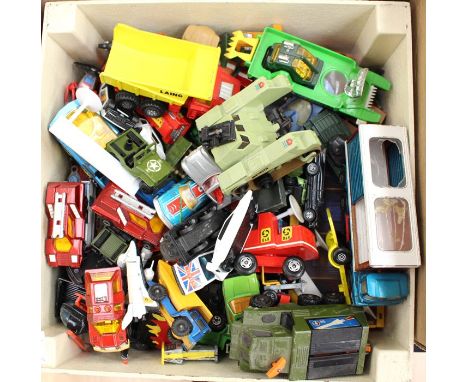 A collection of diecast vehicles including Matchbox and Corgi (one box)