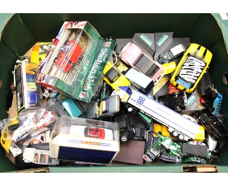 Two boxes of assorted boxed modern diecast vehicles to include various examples: Dinky, Corgi, Days Gone, Chitty Chitty Bang 