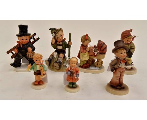 Group of seven Hummel figures including a boy with staff, 315