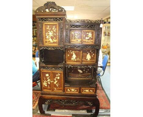 A Japanese Shodhana cabinet, base and cabinet in two parts