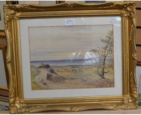 AE Boler, circa 1900, Dutch canal screen, watercolour, signed lower right, 16 x 23 cms approx, R Cresswell Boak, watercolour 