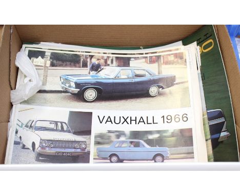 Vintage car Vauxhall car dealership brochures 1960s/70s, approx. 30&nbsp;