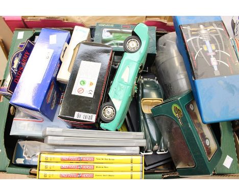 Collection of boxed cars, mainly Corgi, plus film and entertainment DVDs etc