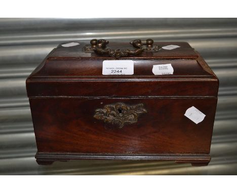 Early 19th Century mahogany tea caddy, A.F