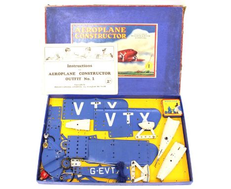 A Meccano aeroplane construction set, in original box with instructions
