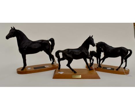 Beswick Connoisseur Black Beauty and foal with Morgan Horse and Spirit of the Wind