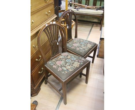 ***REOFFER IN NOV A&amp;C £30/40*** Four 19th Century mahogany dining chairs with tapestry covered seats
