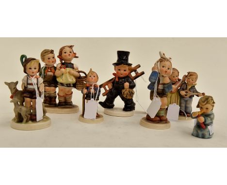 Group of seven of Hummel figures including chimney sweep, KF40