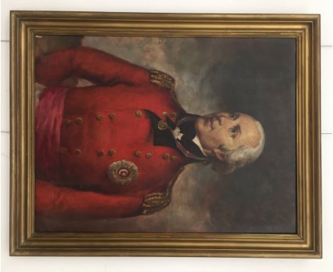 A portrait of a military gentleman, oil on canvas, signed lower right, 82 x 62 cm
