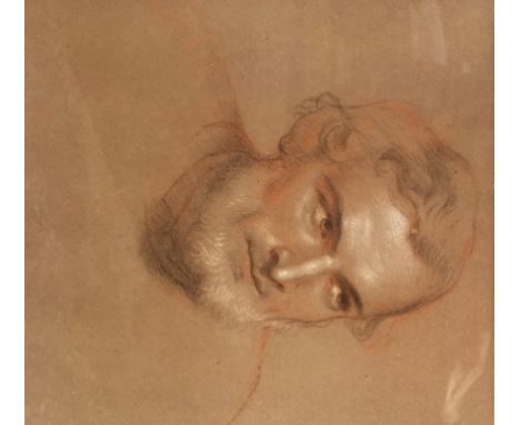 Charles West Cope, R.A. (1811-1890): Portrait head study of a bearded man, coloured chalks, labelled 'self portrait' verso, H