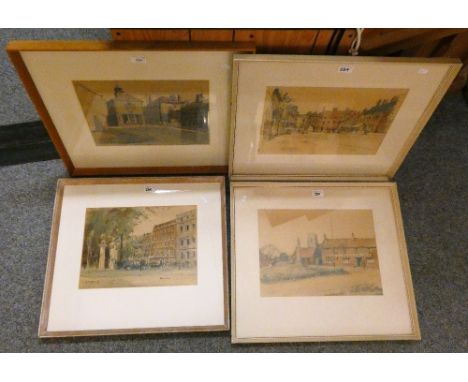 Two framed pictures depicting Old Town, Beverley, framed print titled 'Buckingham Gate, SW1', framed picture depicting Whitby
