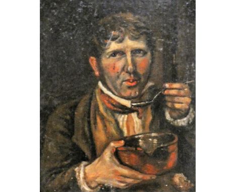 A 19th century English school portrait of a Yeoman, oil on board, unsigned, gilt frame, 23 cm x 18 cm 267.
