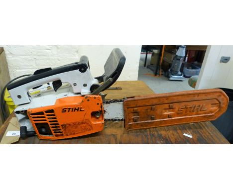 A Stihl 020 AV super electronic quickstop petrol chainsaw, case