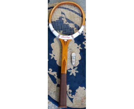 *An oversized retro Dunlop tennis racket, 182cm tall