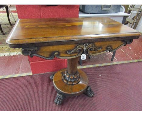 Fine William IV rosewood card table