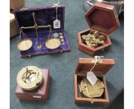 Sextons, compass &amp; set of cased scales