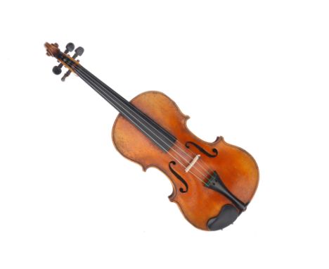 A Wolff Bros violin, with two piece back 36cm A Wolff Bros violin, with two piece back 36cm, with paper lable inside reads 'W