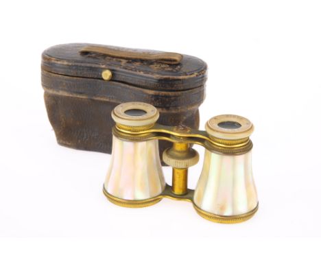 A Pair of Lemaire Fi Paris Mother of Pearl Binoculars, in fitted case IR685942