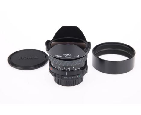 A Sigma Fisheye f/2.8 15mm Lens, Minolta MD mount, serial no. 10000214, body, VG, elements, G-VG, some internal haze