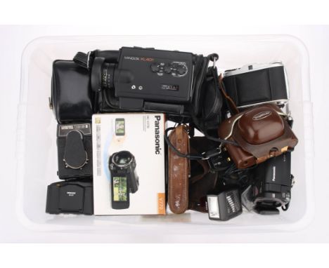 A Collection of Various Cameras, including Minolta 35GT, Lubitel 166, Panasonic HC-V770 and more (a lot)