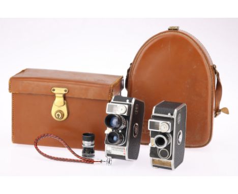 Two Bolex 8mm Cine Cameras, one with a Dallmeyer f/1.9 1½" lens, both in maker's cases (2) IR821318