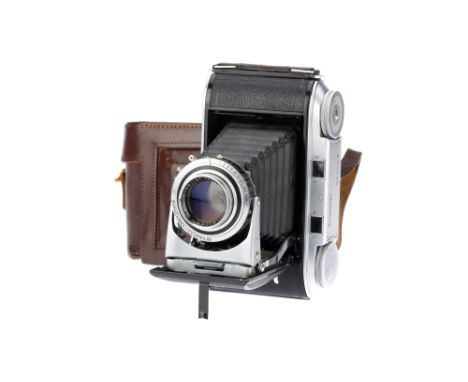 A Voigtlander Bessa II Medium Format Folding Rangefinder Camera 1950-51, 6 x 9cm, with a Color-Heliar f/3.5 105mm lens, shutt