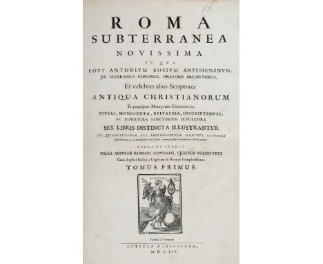  Bosio Antonio. Roma subterranea novissima... Tomus primus [-secundus]. Coloniae & veneunt Lutetiae Parisiorum: 1659 (Al colo