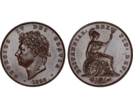 British Coins, George IV, proof halfpenny, 1826, struck in dark bronzed copper, as issued in sets, laur. head l., date below,