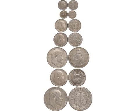 G British Coins, Edward VII, matt proof set, 1902, sovereign to Maundy penny, bare head r., rev. various (S.PS10), in officia