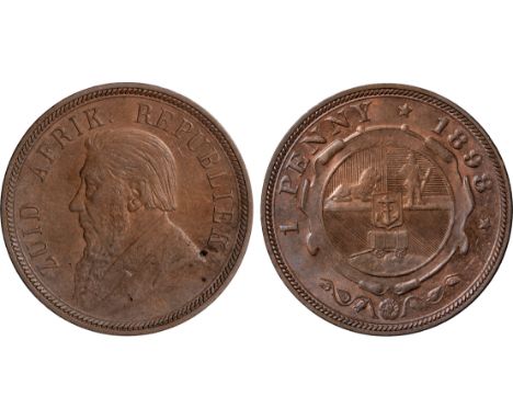 Foreign Coins, Z.A.R., Paul Kruger, pennies (6), 1898, bust l., rev. arms (Hern Z4; KM 2), virtually as struck, most with red